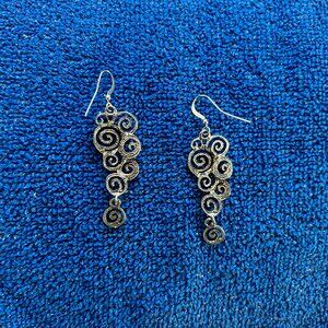 Silver-Tone Swirl Earring